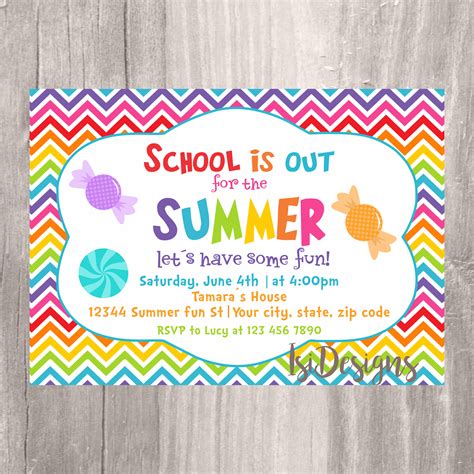 end of school party invitations